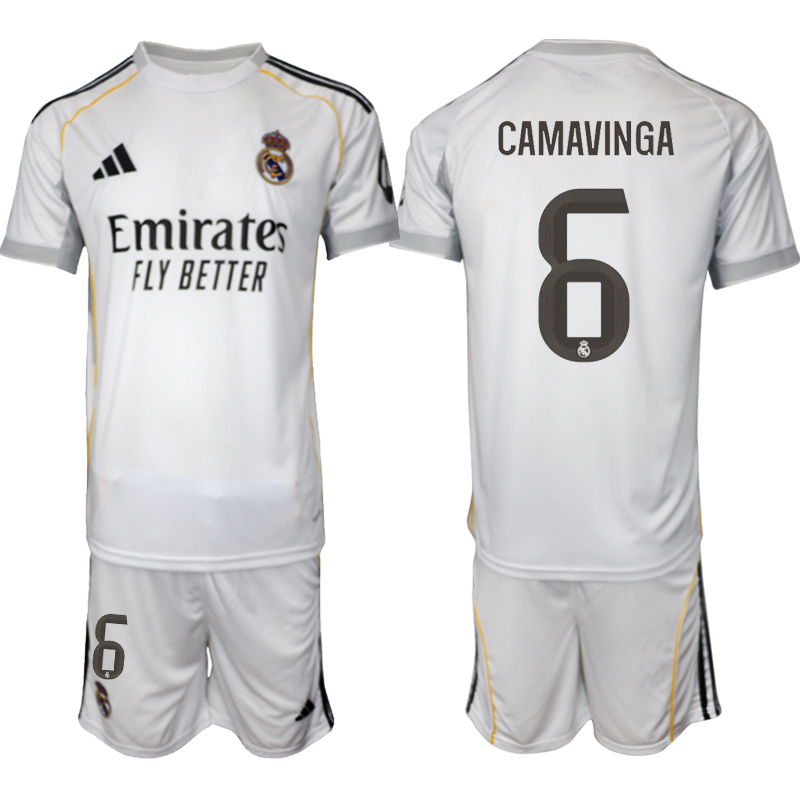 Men 2025-2026 Club Real Madrid home white 6 Soccer Jersey 01